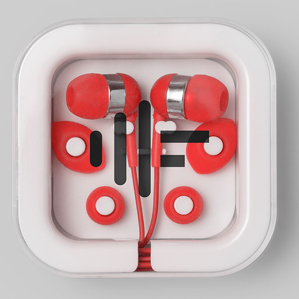 Colorful earbuds - merch for employees 