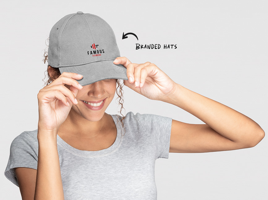 merch for employees - branded hats