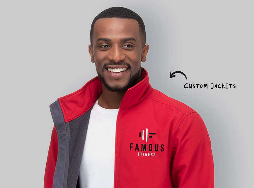 merch for employees - branded zip up jacket
