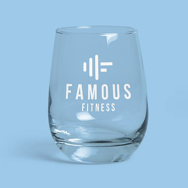 wine glass - branded merch for employees 