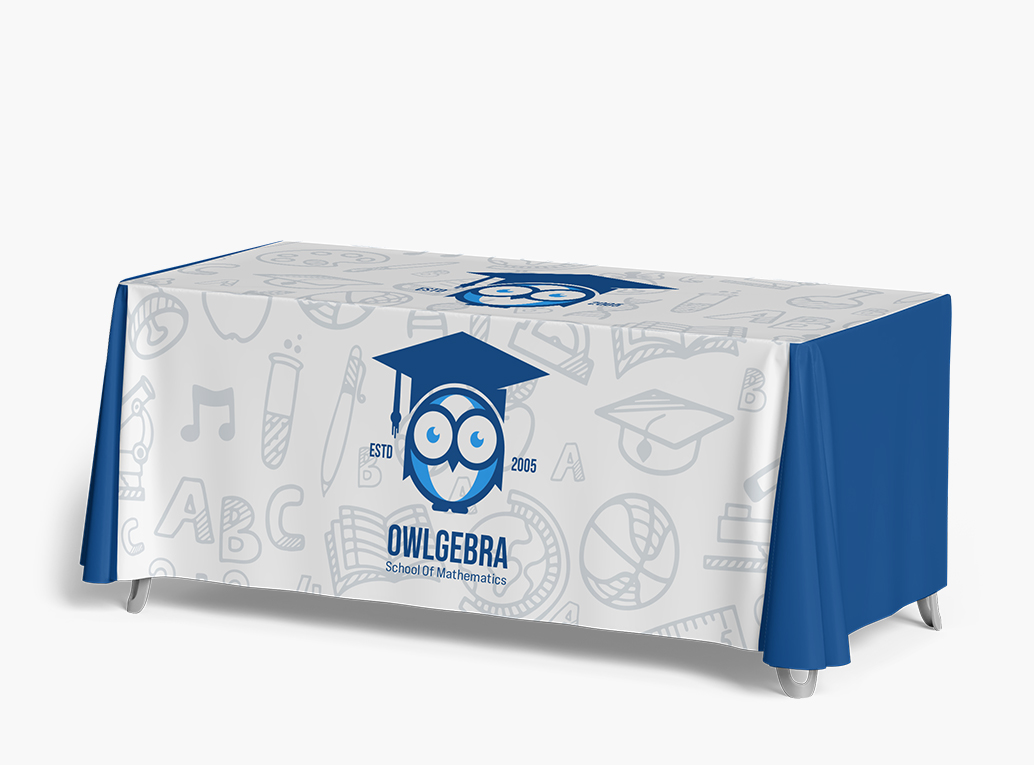 branded tablecloths for schools